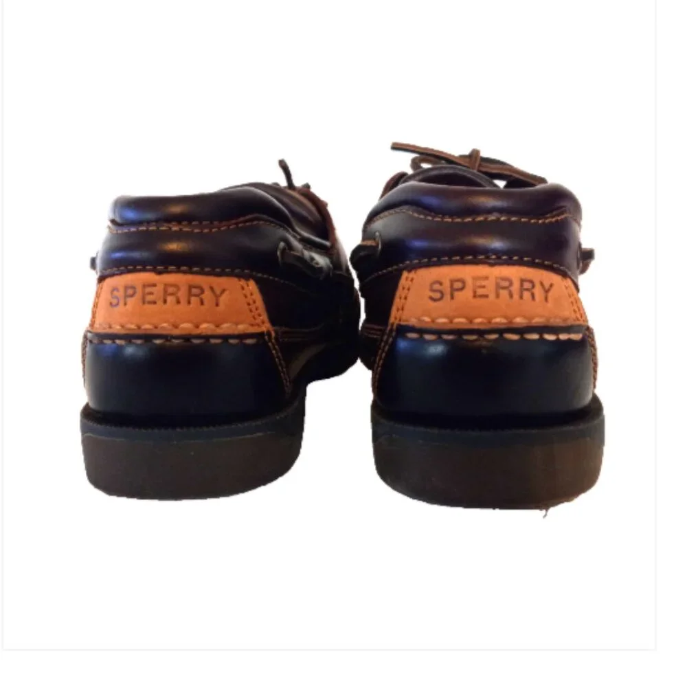 Sperry Top-Sider Men’s 10 Amaretto Leather 2-Eye Boat Shoes Canoe Moc 0764027W